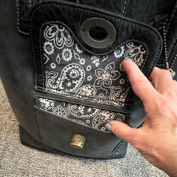 EUC - Bandana by American West Guns & Roses Tote Gray + Black Concealed Carry - Picture 10 of 15